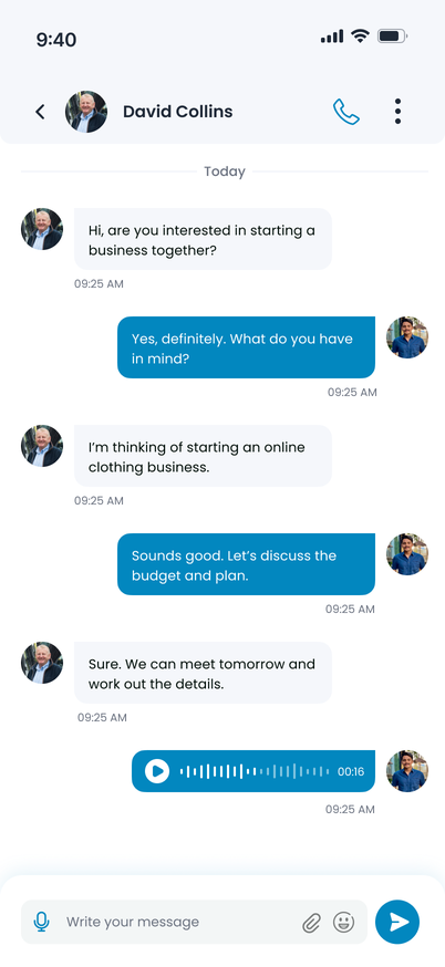 Digitaurus app person-to-person conversation